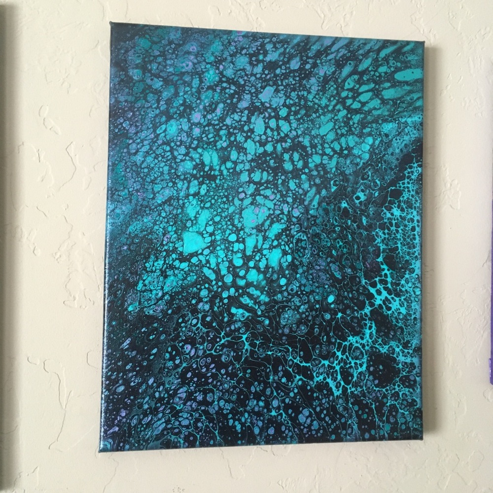 Fluid art acrylic pour art on 11x14